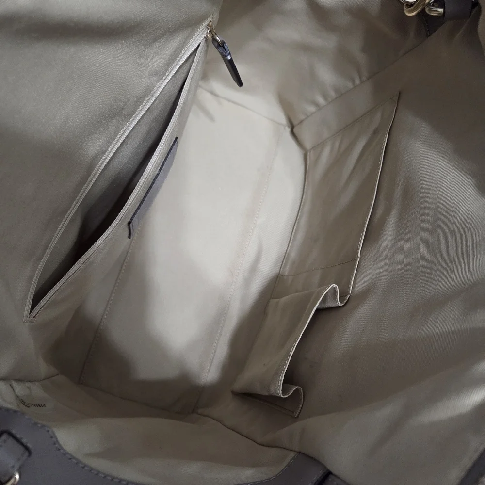 Coach Bleeker Saffiano Riley Carryall Large Crossbody Bag Taupe #30149 - Picture 15 of 16